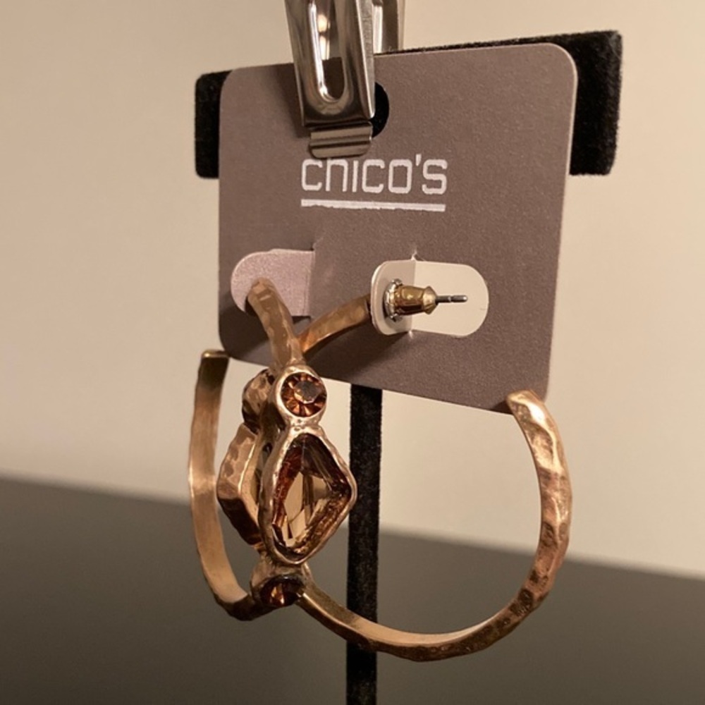 Chico's Textured Gold Hoop Earrings